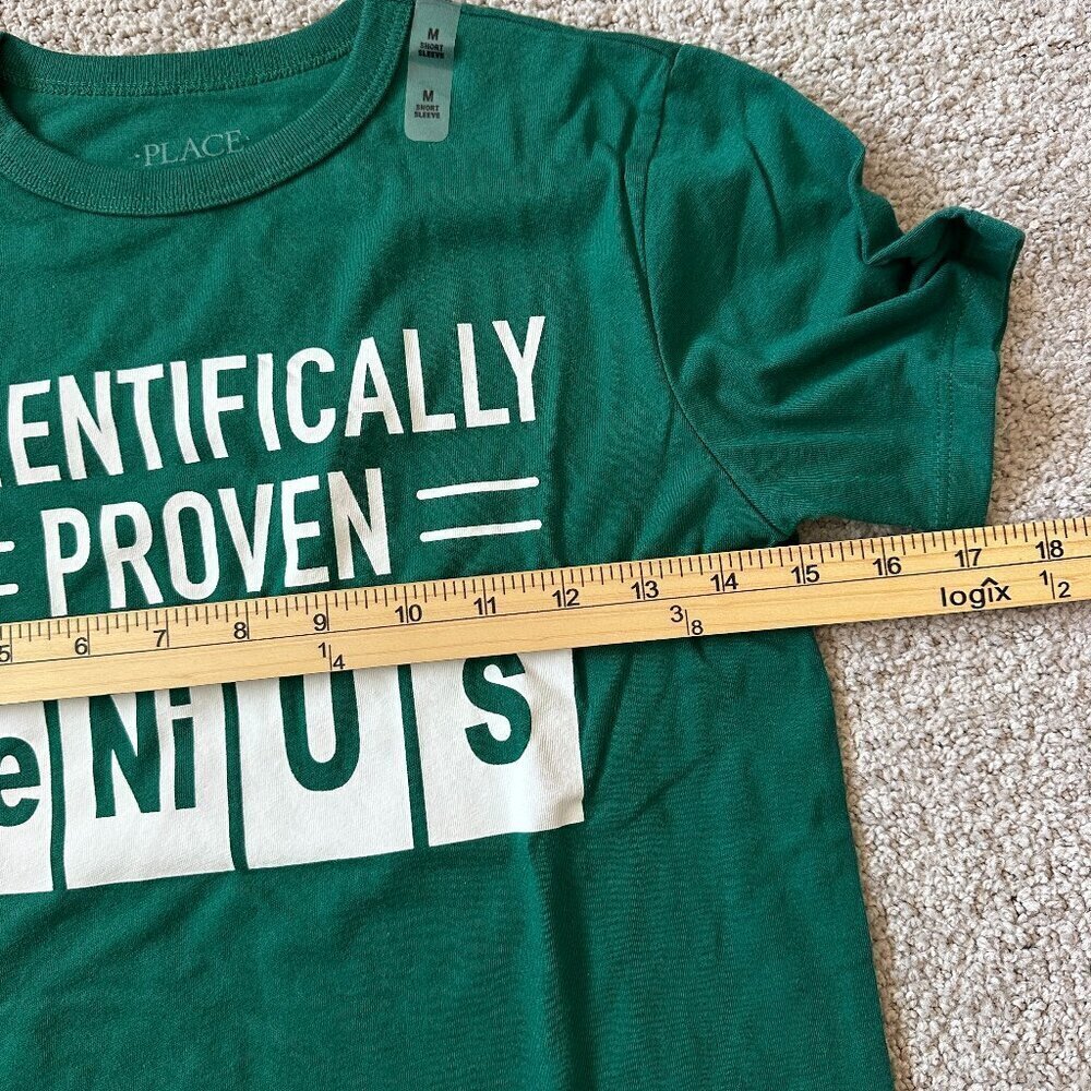 THE CHILDREN'S PLACE BOY'S SHORT SLEEVE PROVEN GENIUS GRAPHIC TEE GREEN M/M-7/8 - Picture 6 of 8